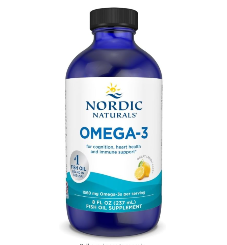 Nordic Naturals Omega-3, Lemon Flavor - 8 oz - 1560 mg Omega-3 - Fish Oil - EPA & DHA - Immune Support, Brain & Heart Health, Optimal Wellness - Non-GMO - 48 Servings