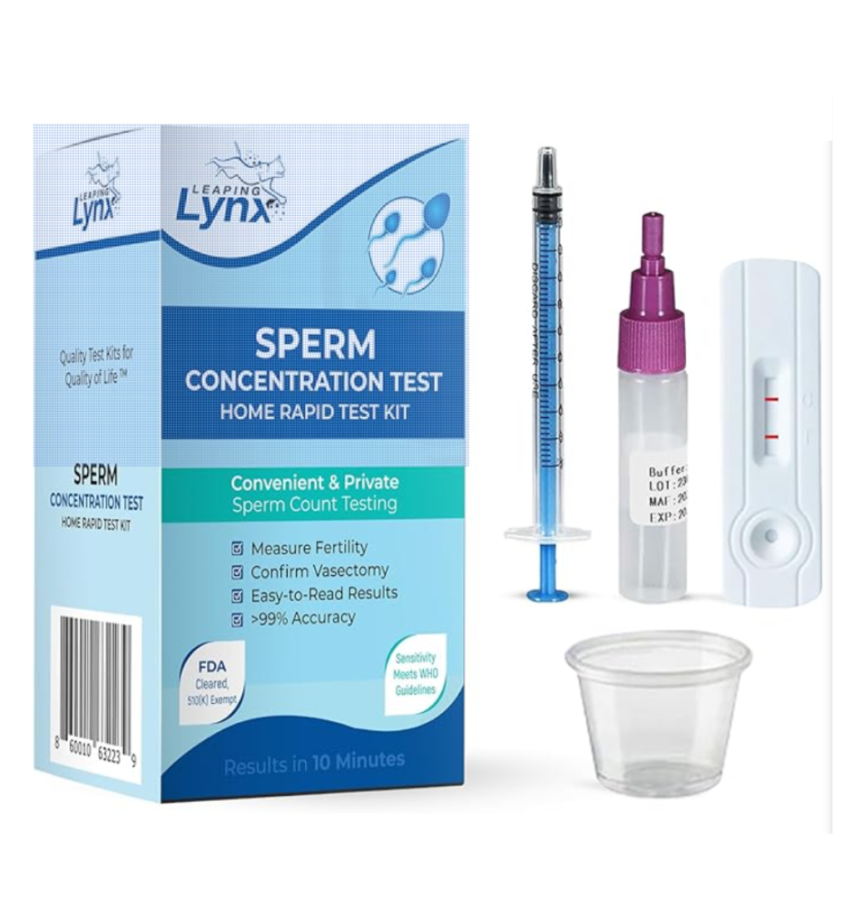 Fertility Test Kit for Men, Shows Normal or Low Sperm Count, Easy Sperm Test Results in Minutes, Sperm Check Male Fertility Test, Accurate & Private Vasectomy Sperm Check Test Kit for Sperm Fertility