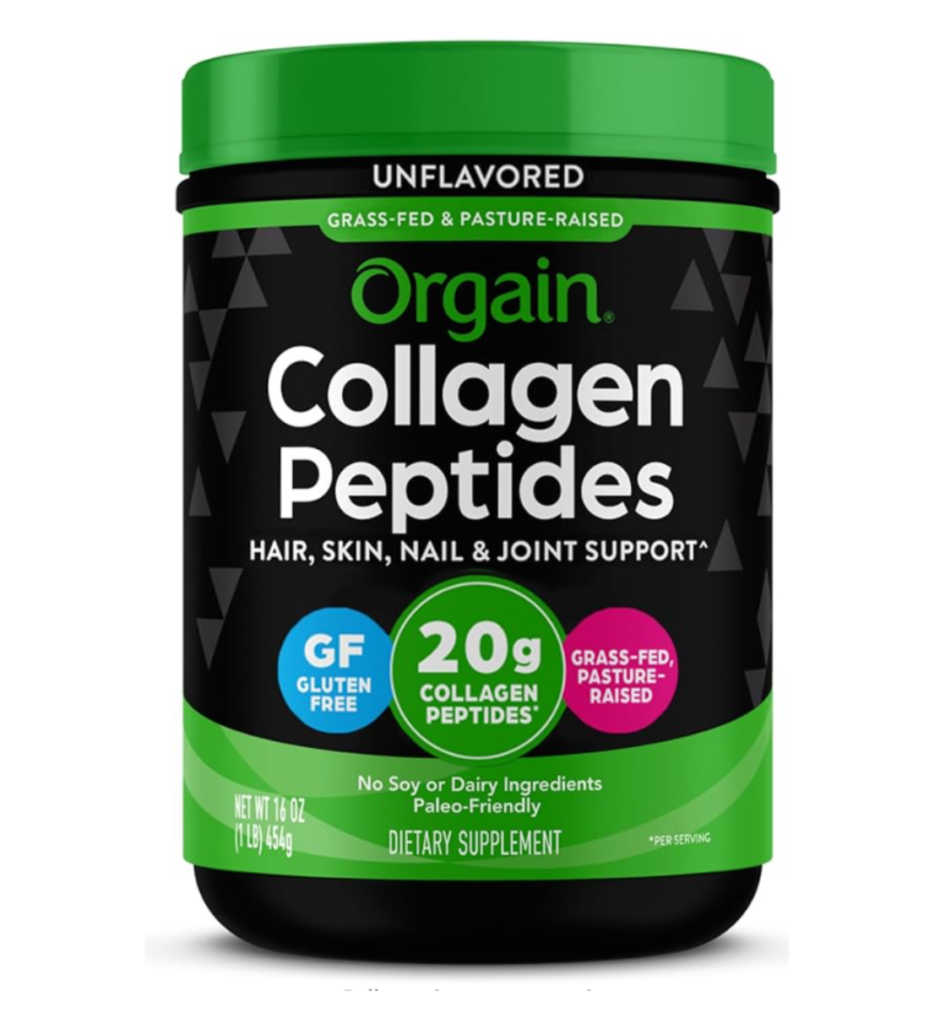 Orgain Hydrolyzed Collagen Peptides Powder For Women & Men, 20g Grass Fed Collagen, Unflavored - Hair, Skin, Nail, & Joint Support Supplement, Paleo & Keto, Non-GMO, Type I and III, 1lb