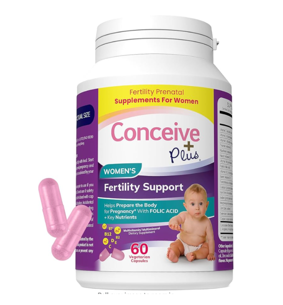 CONCEIVE PLUS Women's Fertility Support | Conception Vitamin Complex, Inositol, Folic Acid, Zinc and Biotin | 30-Day Supply for Hormone Balance When Trying to Get Prgenant | 60 Soft Capsules